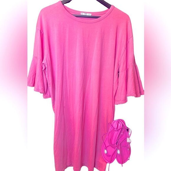 Zara Ruffle Sleeve Tunic Dress - Picture 2 of 6